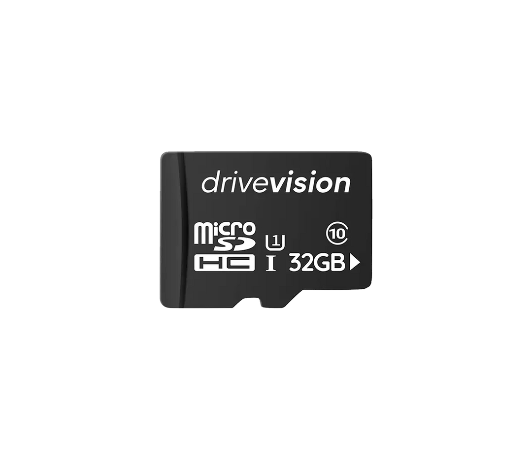 Photo of a 64GB DriveVision Micro SD which comes included with the DriveVision Dash Cam.